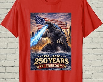 Camiseta japonesa de monstruos Kaiju, camiseta retro de anime 1776-2026, regalo del 4 de julio de EE. UU. 250 aniversario para hombres, ropa gráfica vintage, merchandising patriótico para nerds.