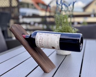 Anti Gravity Wine Stand, Dining Table Decor, Wood Wine Display, Modern Kitchen Decor, Wine Holder for Table, Unique Home Decor Gift