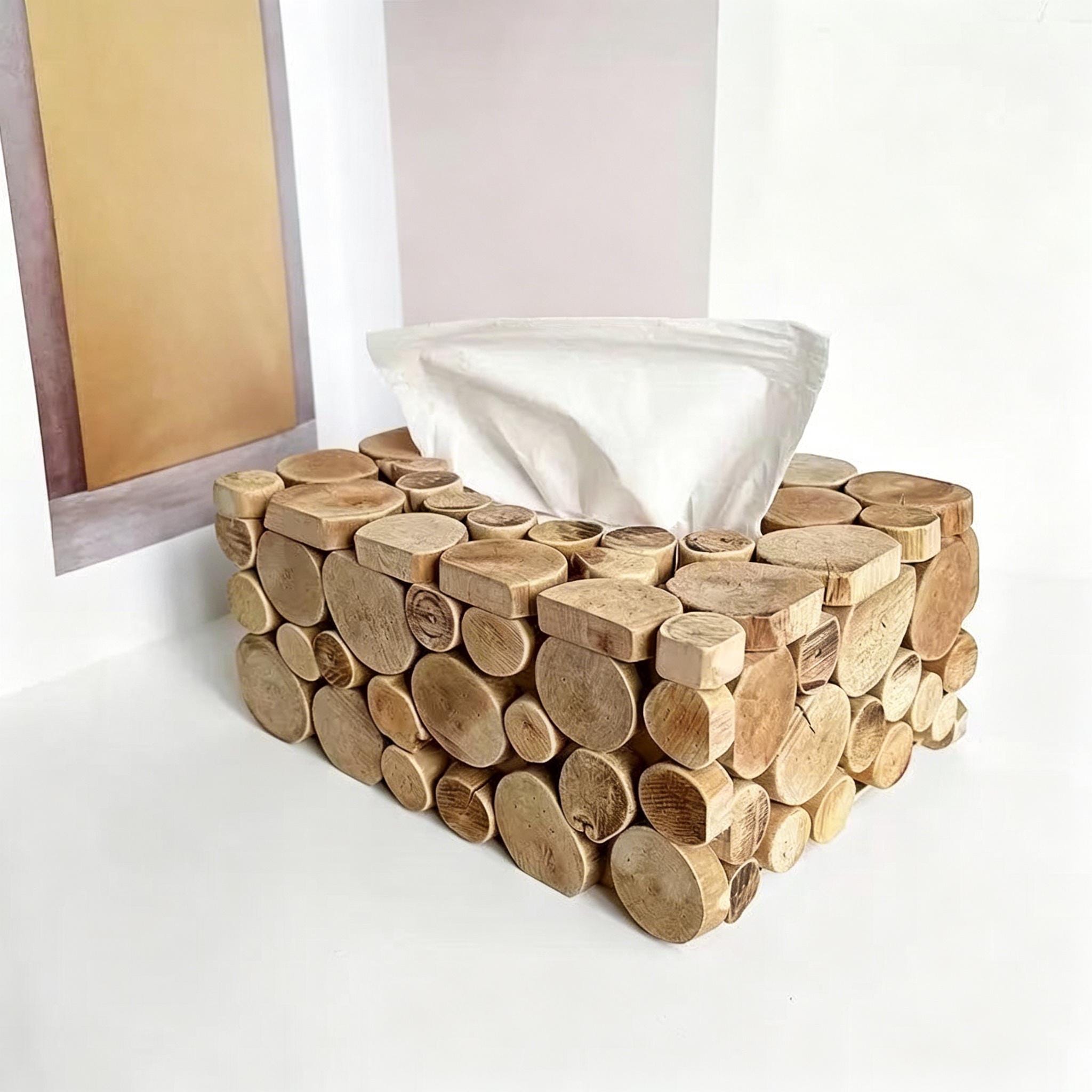 Rustic Tissue Box Cover Log Cabin Decor Farmhouse Bathroom Accessory ...