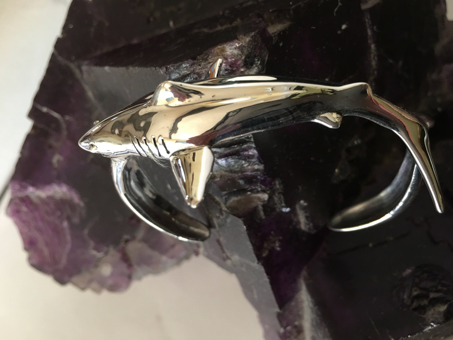 GREAT WHITE SHARK Cuff Bracelet Sharkjewelry Shark Shark - Etsy