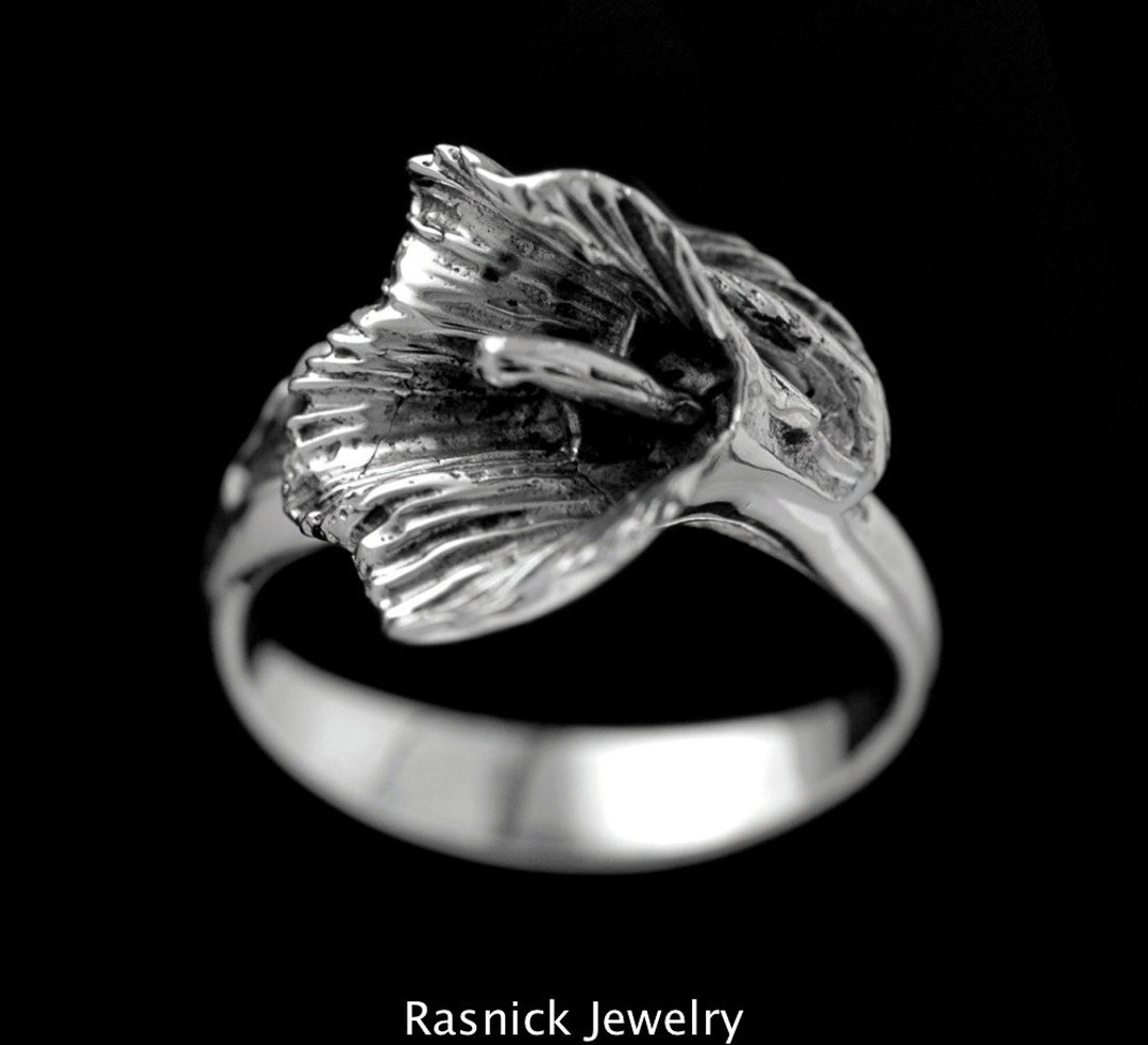 CALLA LILY RING Flower Jewelry Silver Flower Lily Ring - Etsy