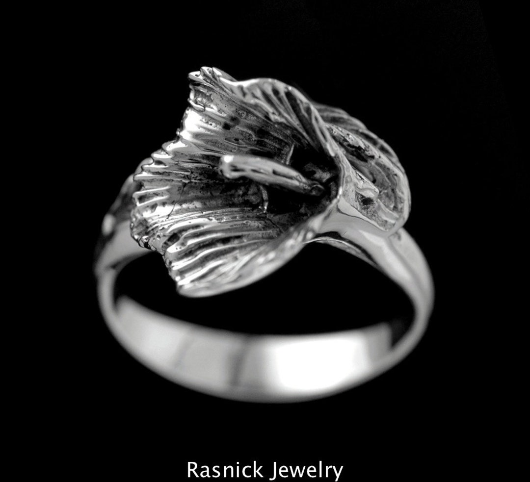 CALLA LILY RING Flower Jewelry Silver Flower Lily Ring Etsy