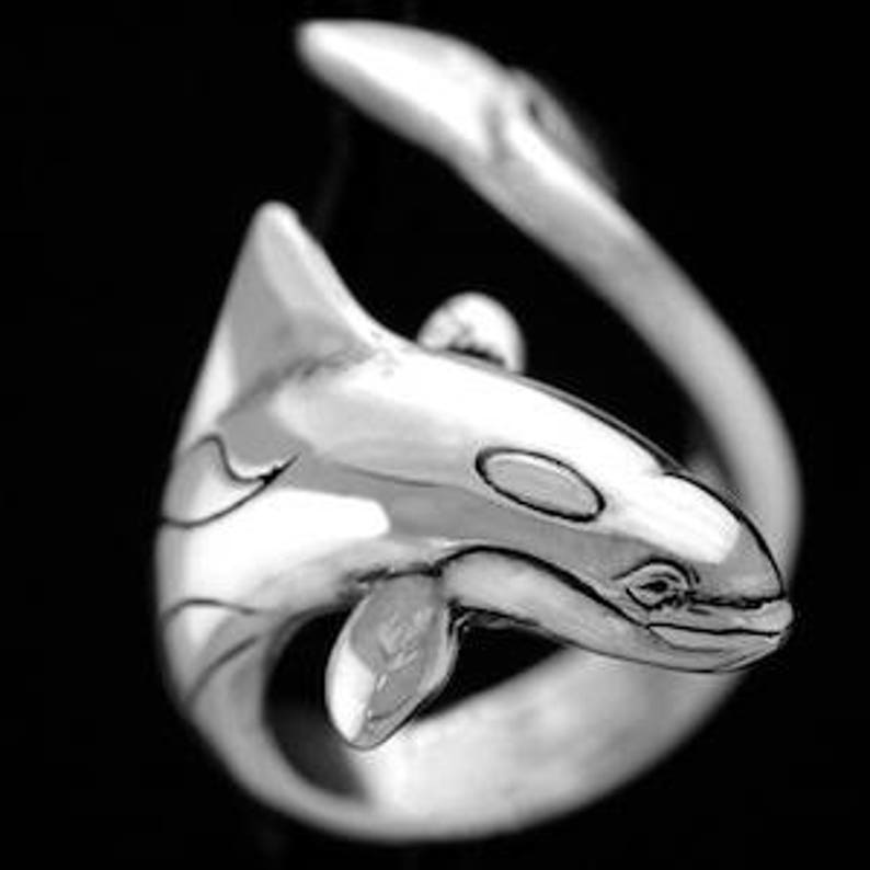 LARGE ORCA RING Orca Jewelry Whale Jewelry Killer Whale Etsy