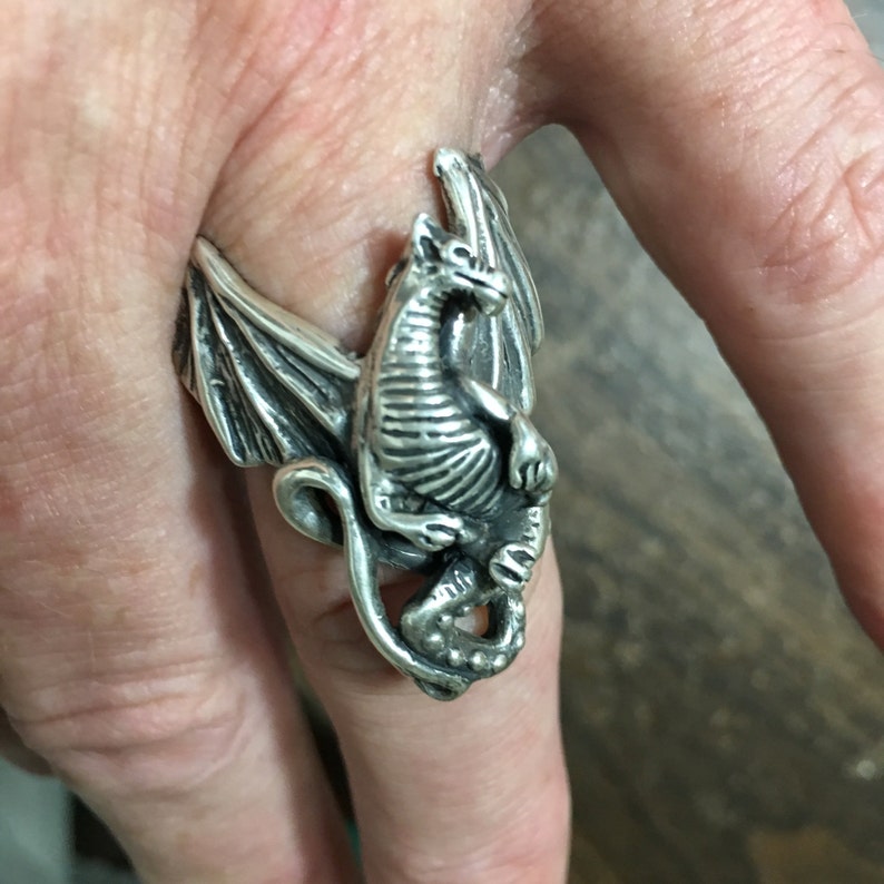 MERLINS DRAGON RING Dragon Jewelry Dragonrings Mans Ring | Etsy