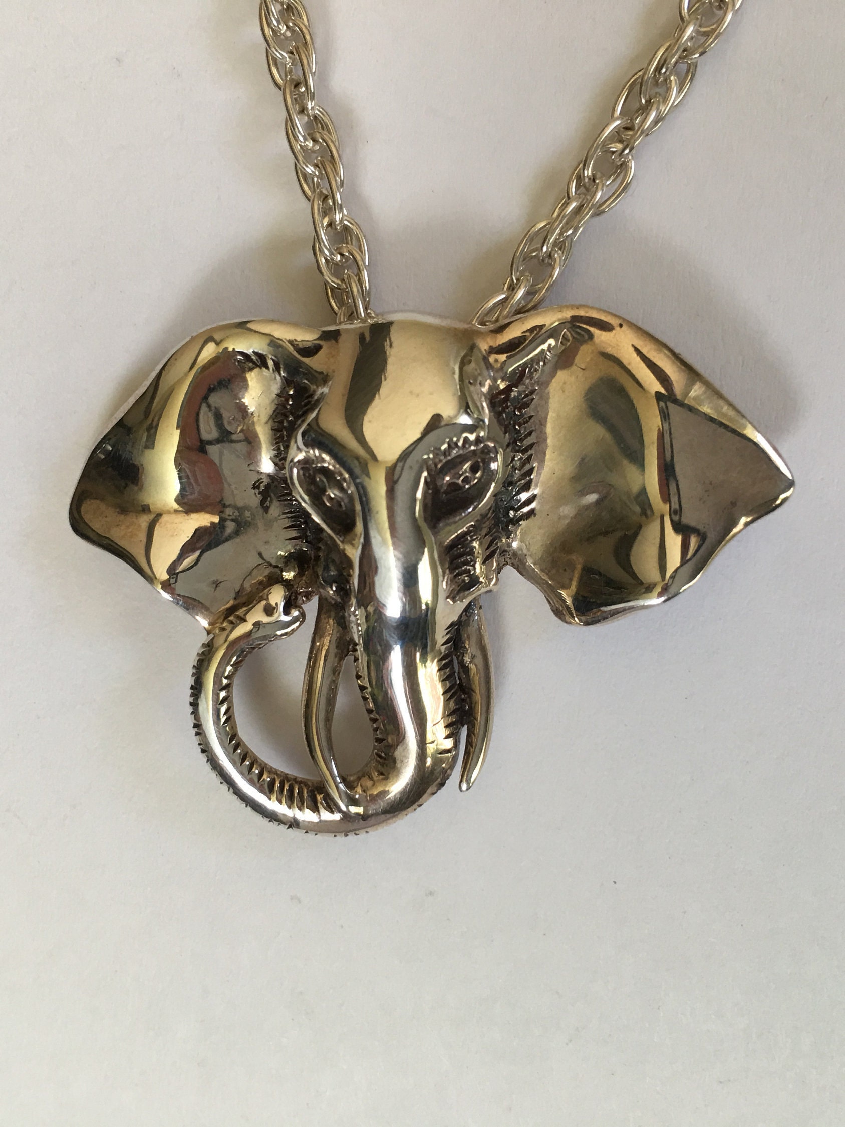 ELEPHANT HEAD Pendant Elephant Necklace elephant jewelry | Etsy