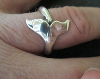 Anillo de cola de ballena de plata de ley, joyería hawaiana