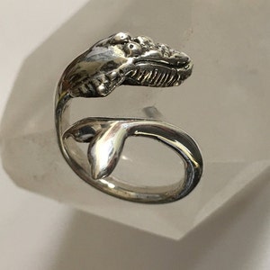 Medium Humpback Whale Ring Sizes 5-9 Adjustable, Whale Jewelry, Silver Ring, Whale, Whales, hawaiianjewelry, mans ring, womans ring image 7