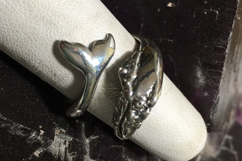 Medium Humpback Whale Ring Sizes 5-9 Adjustable, Whale Jewelry, Silver Ring, Whale, Whales, hawaiianjewelry, mans ring, womans ring image 9