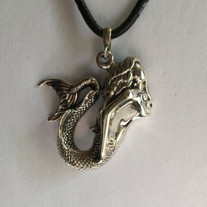 LARGE MERMAID PENDANT, Siren, Mermaid Jewelry, Mermaid Necklace, Silver Pendant, Hawaiian jewelry. Makes a great gift.