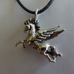 Pegasus Pendant, free shipping in America, ships immediately. 10% discount using promo code. Horse Jewelry, Pegasus Necklace, Fantasy.