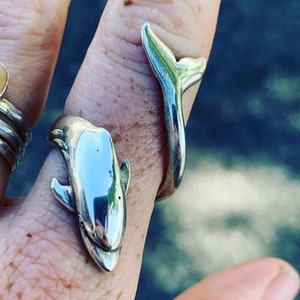 LARGE DOLPHIN Ring. Ships immediately, Free shipping in USA, dolphin rings, womens rings, On sale. Ten percent discount with promo code image 1