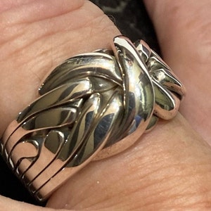 Sterling Silver 7 BAND PUZZLE RING  Sizes 7,  11.0, 11.25,  puzzle rings, puzzle jewelry, mens rings