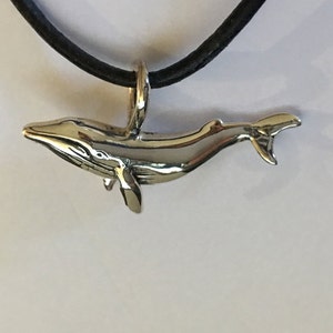 Sterling Silver Medium Humpback  WHALE PENDANT,  whalejewelry, hawaiianjewelry, whalenecklace,humpbackwhale  whalependant
