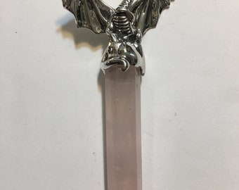 MERLIN'S DRAGON on Crystal Pendant, dragon necklace, crystal pendant, dragon jewelry, crystal jewelry, crystal necklace