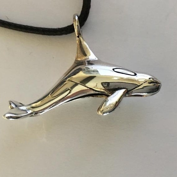 LARGE ORCA PENDANT Free Shipping in America. Killer Whale Necklace