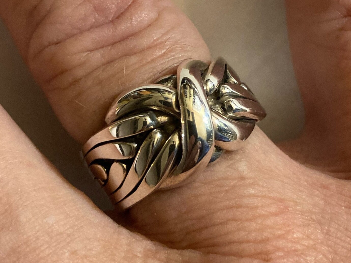 Sterling Silver 7 BAND PUZZLE RING Sizes 7, 11.0, 11.25