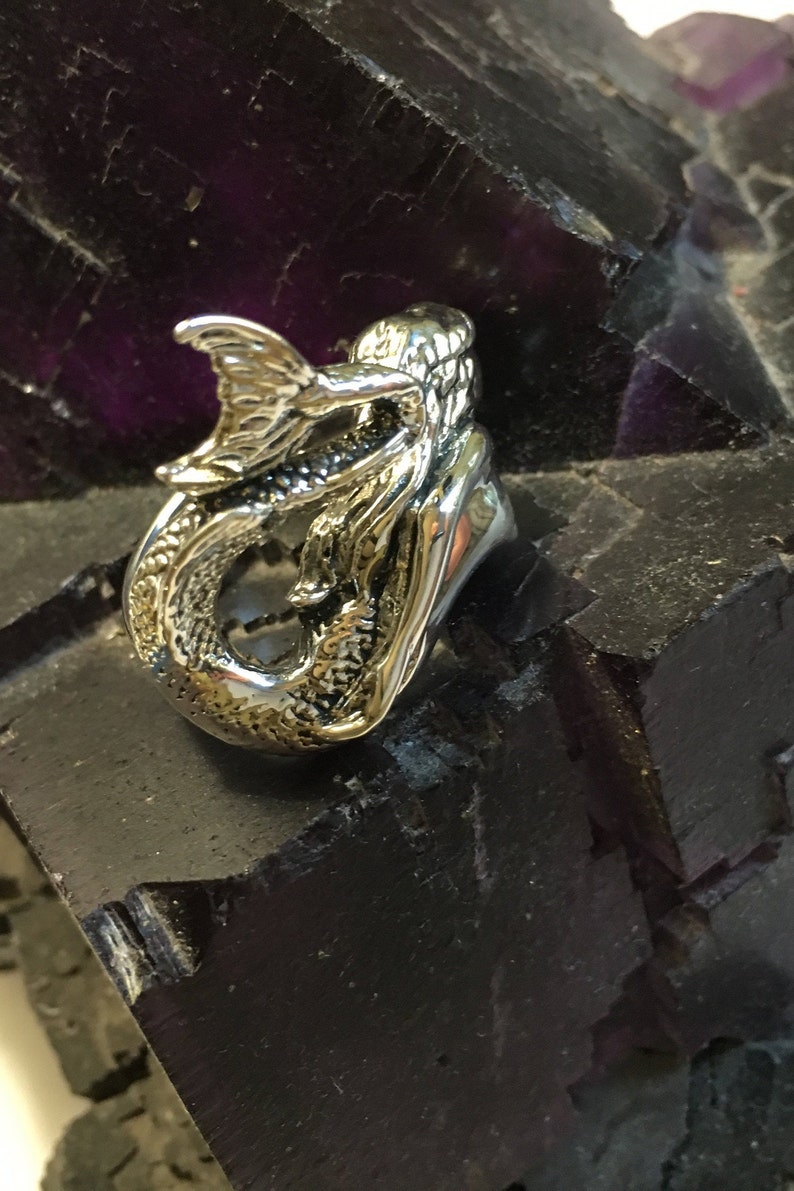 Large MERMAID RING Siren Ring Mermaid Jewelry Mermaids | Etsy