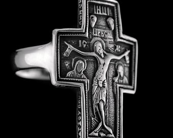 Russian ORTHODOX Cross Ring, greek orthodox cross, mens ring, womans ring, prayer, available in sizes 6-12, indicate size when ordering.