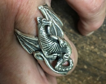 MERLINS DRAGON RING dragon jewelry, dragonrings, mans ring, womans ring, on sale