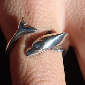 Kleiner Delphin Ring verstellbar, Hawaiischmuck, Delfinschmuck, Damenringe, kostenloser Versand in den USA