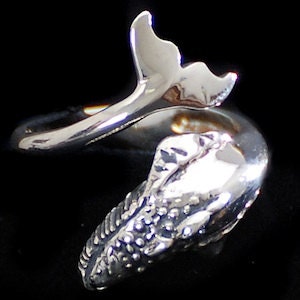 Medium Humpback Whale Ring Sizes 5-9 Adjustable, Whale Jewelry, Silver Ring, Whale, Whales, hawaiianjewelry, mans ring, womans ring image 6