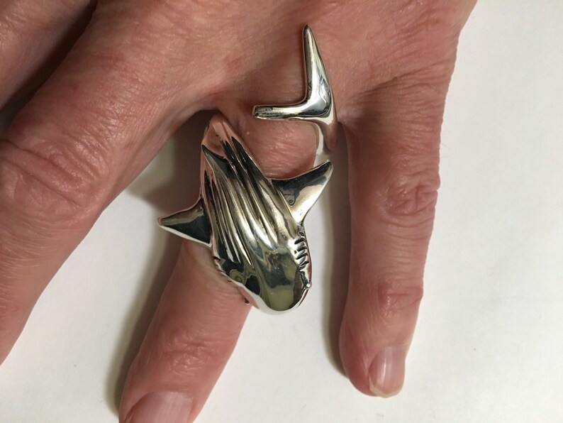 On Sale whale shark mens ring womens ring hawaiian jewelry sharkjewelry LARGE WHALE SHARK Ring sizes 7-13 shark