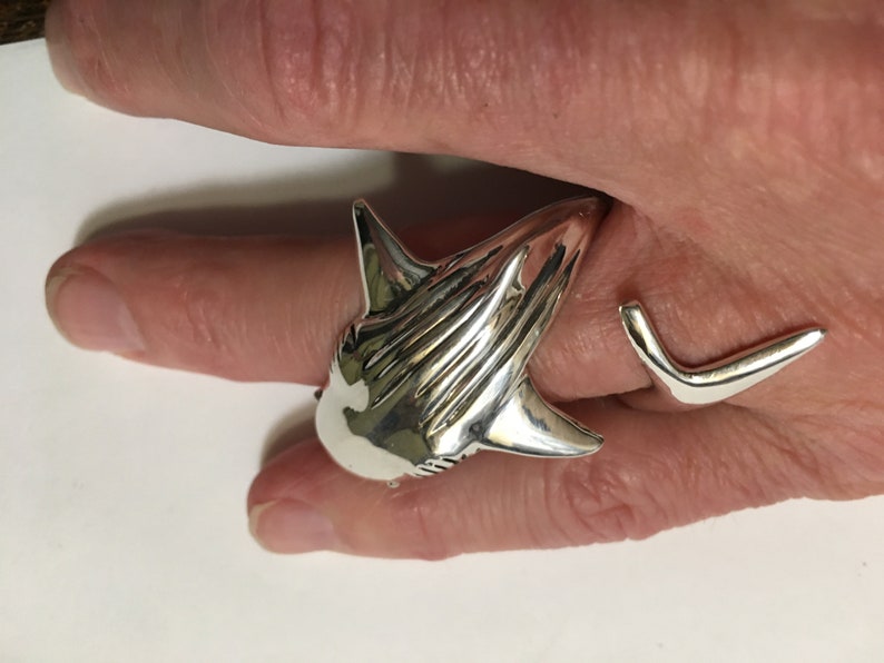 On Sale whale shark mens ring womens ring hawaiian jewelry sharkjewelry LARGE WHALE SHARK Ring sizes 7-13 shark