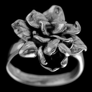 GARDENIA RING flower ring, flower jewelry, sizes 6 9 Free shipping in US. Ships immediately image 2