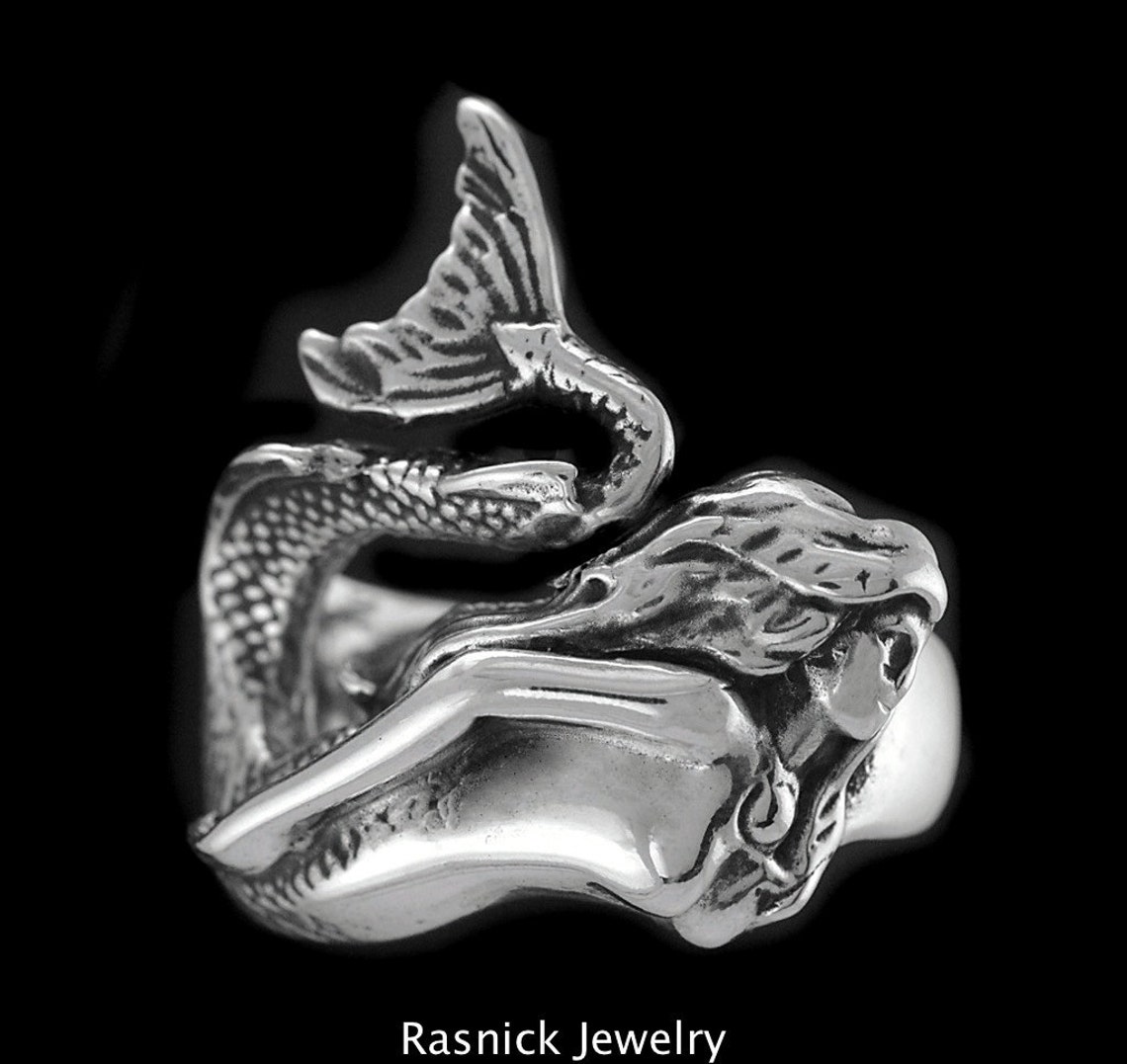 Large MERMAID RING Siren Ring Mermaid Jewelry Mermaids Etsy