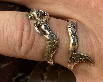 Large Coil Mermaid Ring,  SIREN Ring Sizes 6-12  Free shipping in the USA. Ships immediately. Hawaiian jewelry, womens ring, adjustable.