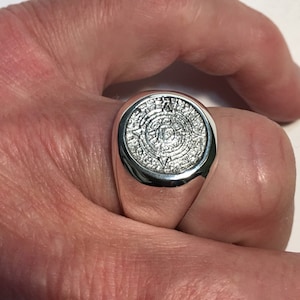 AZTEC CALENDAR RING Sizes 7-13  calendar, aztec ring, singnet ring,  mens ring, free shipping in America. Ships immediately. Indicate size