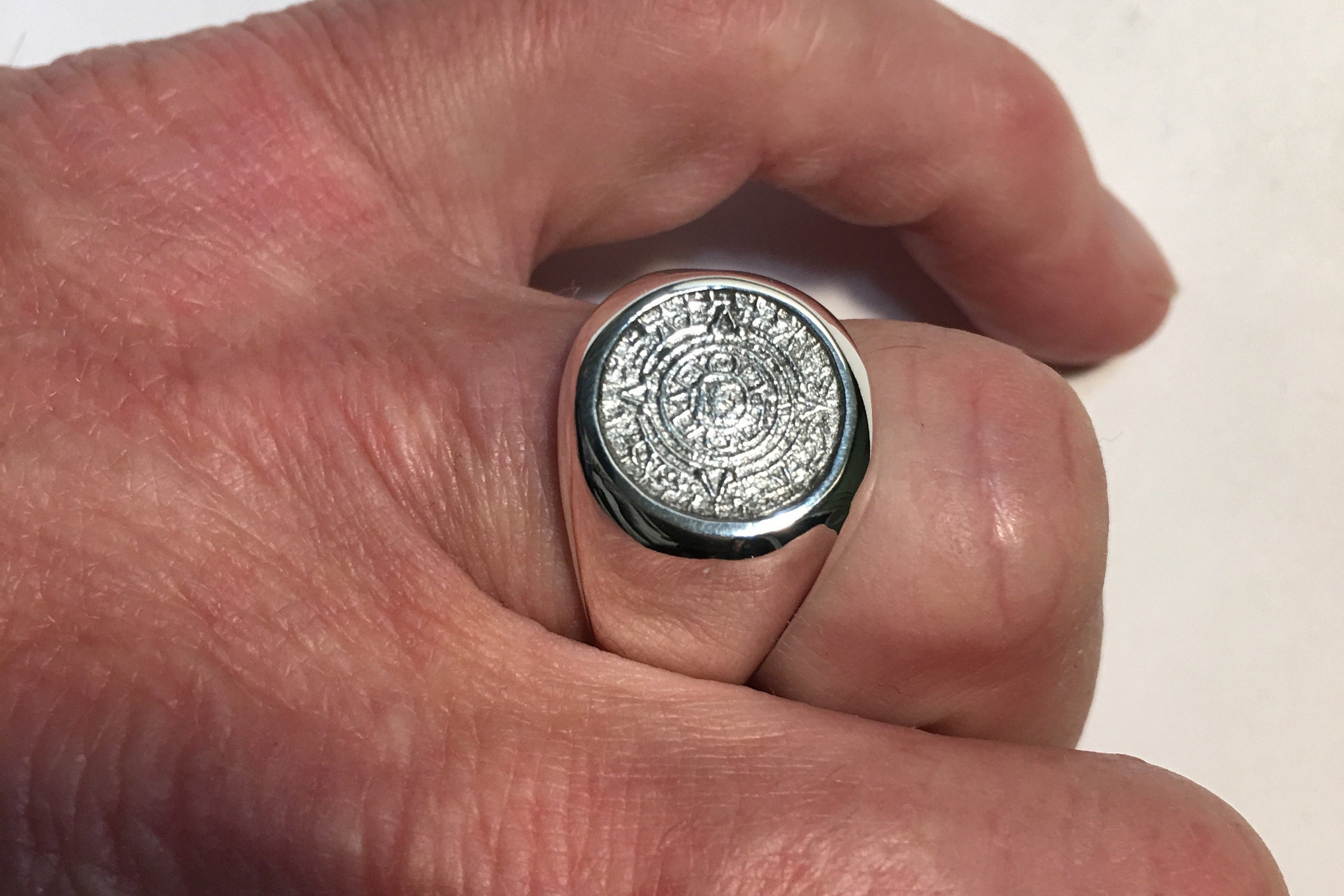 AZTEC CALENDAR RING Sizes 813 calendar ring aztec ring Etsy
