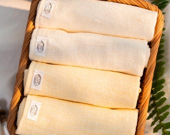 100% natürliches, ungefärbtes Maulbeerseiden-Gesichtstuch, handgefertigt im Co Chat Village Vietnam