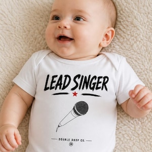 Lead Singer Baby Vest – Minimalist Microphone Music Outfit