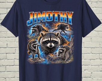Jimothy Raccoon Tee, Seattle Trash Panda, Funny Meme Gag Gift, Short Spine Feral Graphic Crewneck, Birthday Present for Boyfriend Partner