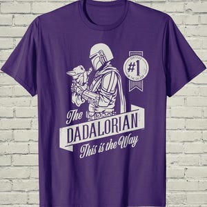 Dadalorian Shirt, Funny Mandalorian Grogu Graphic Tee, Fathers Day Gift For Cool Star Wars Sci Fi Geek Husband image 3