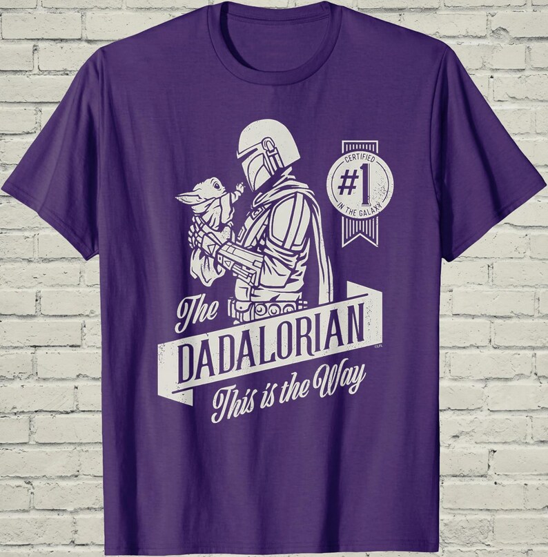 Dadalorian Shirt, Funny Mandalorian Grogu Graphic Tee, Fathers Day Gift For Cool Star Wars Sci Fi Geek Husband image 3