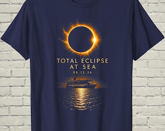 2026 Total Solar Eclipse Cruise Squad Shirt, Retro Vintage At Sea Voyage Tee, August Totality Spain Souvenir Gift for Astronomy Lovers