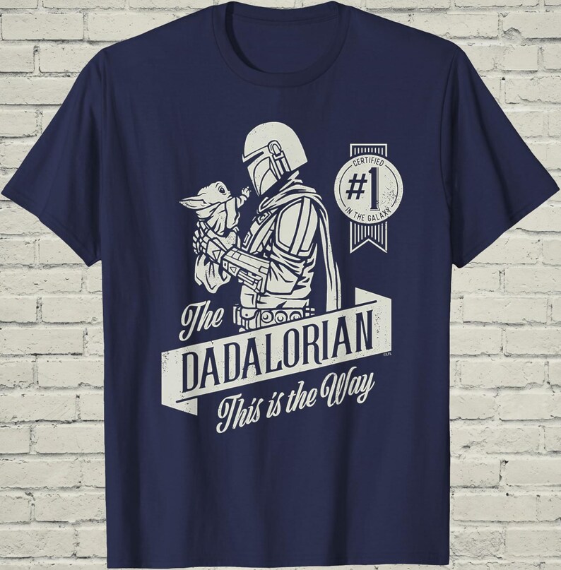 Dadalorian Shirt, Funny Mandalorian Grogu Graphic Tee, Fathers Day Gift For Cool Star Wars Sci Fi Geek Husband image 2