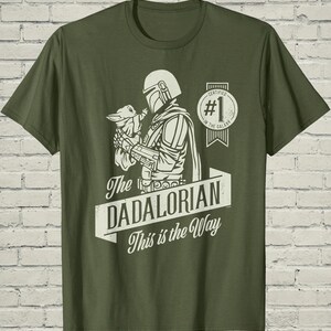 Dadalorian Shirt, Funny Mandalorian Grogu Graphic Tee, Fathers Day Gift For Cool Star Wars Sci Fi Geek Husband image 9