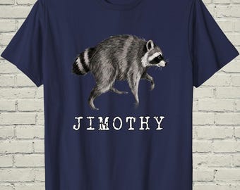 Jimothy Raccoon Tee, Retro Stay Weird Timothy Seattle Viral Meme Graphic, Short Spine Cute Trash Panda Birthday Gift for Friend
