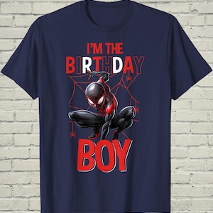 Miles Morales Shirt, Spiderman Comic Tee, Bday Party Gift For Son, Marvel Kids Outfit, Birthday Boy Present, Hero Graphic Wear image 1