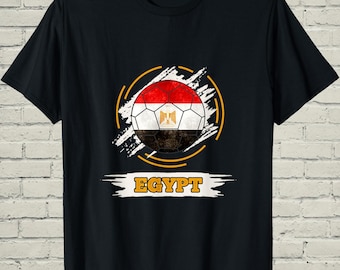 Egypt Soccer Shirt, Patriotic National Flag Graphic, Match Day Gift For Sports Fan, Retro African Football Top, Mens Team Supporter Apparel