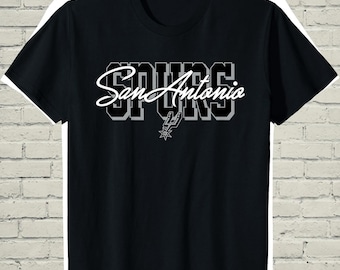 San Antonio Spurs Shirt, Retro Blockletter Tee, Game Day Gift For Husband, Texas Basketball Apparel, Mens Sports Fan Clothing, Athletic Top