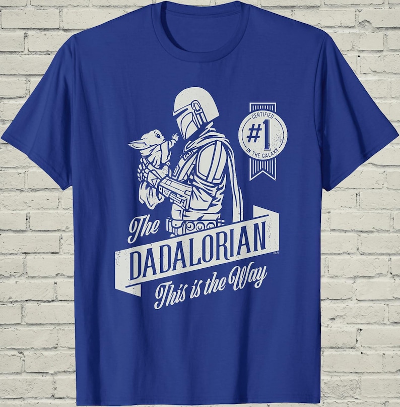 Dadalorian Shirt, Funny Mandalorian Grogu Graphic Tee, Fathers Day Gift For Cool Star Wars Sci Fi Geek Husband image 1