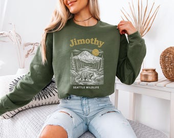 Jimothy Seattle Wildlife Shirt - Cute Raccoon Graphic Tee | Funny Woodland Animal Meme | Unisex Gift For Nature Lovers