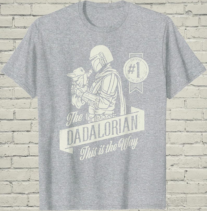 Dadalorian Shirt, Funny Mandalorian Grogu Graphic Tee, Fathers Day Gift For Cool Star Wars Sci Fi Geek Husband image 5