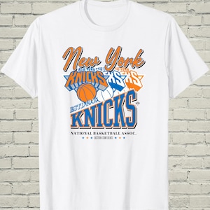 New York Knicks Tee, Vintage Triple Threat Basketball Shirt, Game Day Gift For Boyfriend