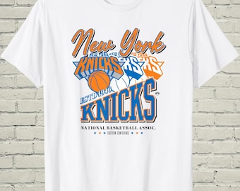 New York Knicks Tee, Vintage Triple Threat Basketball Shirt, Game Day Gift For Boyfriend
