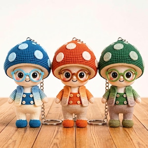 Cute Amigurumi Bag Charm Crochet Pattern | Crochet Keychain Pattern | Mini Plush Keyring | Beginner Tutorial PDF